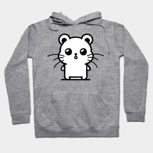 Curiosity Captured: Puzzled Hamster Pose Hoodie